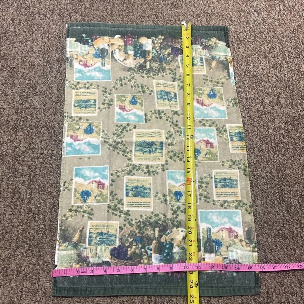 Vintage Bath Towel Farmhouse Print Rug No Tag